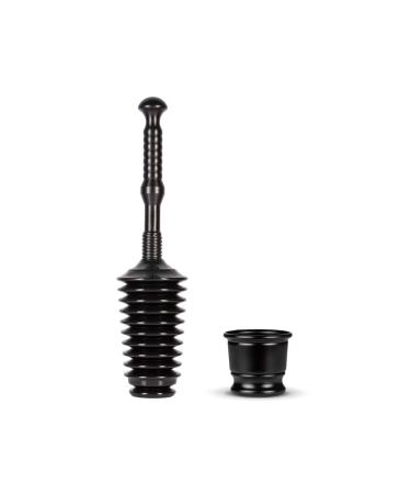 Master Plunger MP500-B3 Heavy Duty Bathroom Toilet Plunger Kit with Short Bucket/Caddy. Equipped with Air Release Valve, Black