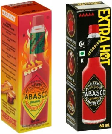 TABASCO Scorpion Sauce + Habanero Sauce (2 x 60 ml) The 2 strongest hot sauces in TABASCO! - Buy Online on GoSupps.com