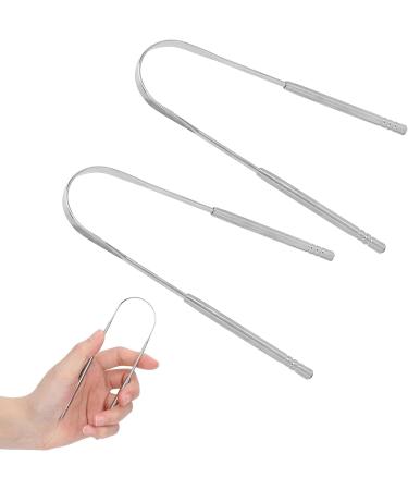 Stainless Steel Tongue Scraper - Effective Tongue Cleaner for Bad Breath & Oral Hygiene - Buy Online on GoSupps.com