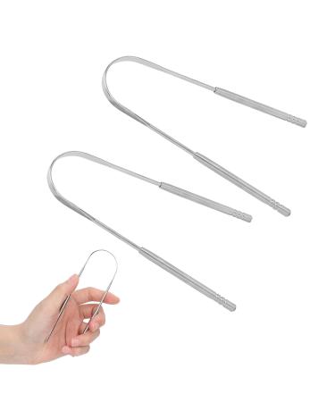 2 Pack of tongue scraps made of metal tongue cleaner made of 304 stainless steel of professional U-shaped tongue scraps to improve bad breath and fresh breath for adults and