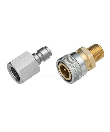 Manloney LLC Universal 8mm Foster Quick-Disconnect Fitings 1/8 BSPP Male/Female Thread PCP Paintball HPA CO2 Plug Air Tool Adapter