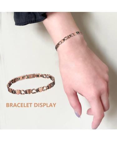 HyyMe Magnetic Bracelet for Women Copper Magnetic Bracelet for Lymphatic Drainage Heart Shape Design Adjustable Jewelry Gifts for Women. (Copper1) - Buy Online on GoSupps.com