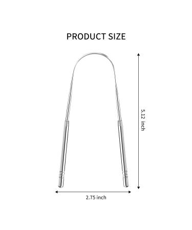 Liatinbo Tongue Scraper - Stainless Steel Tongue Scraps for Adults | Reduces Bad Breath & Promotes Freshness | 2 U-Shaped Pieces - Buy Online on GoSupps.com