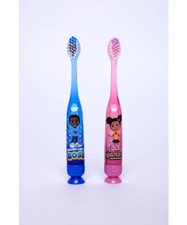 OUR REFLECTIONS Kids Light Up Timer Toothbrush - 60 Sec Suction Cup Soft Bristles Ages 3+ Blue - International Shipping Available - Buy Online on GoSupps.com
