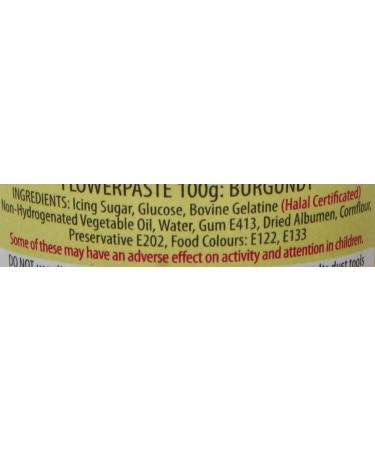 Beau Products Burgundy Flowerpaste Icing 100g - Premium Red Coloring for Cake Decorating - Buy Online on GoSupps.com