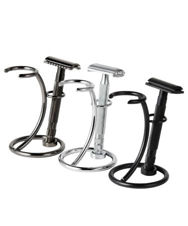 Buy Metal Shaving Brush and Razor Holder - Gun Black Stand for Men | Premium Shaving Tools | International Shipping - Buy Online on GoSupps.com