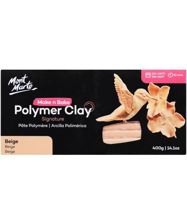 Mont Marte Make n Bake Polymer Clay 400gm Block - Beige - 14 Oz