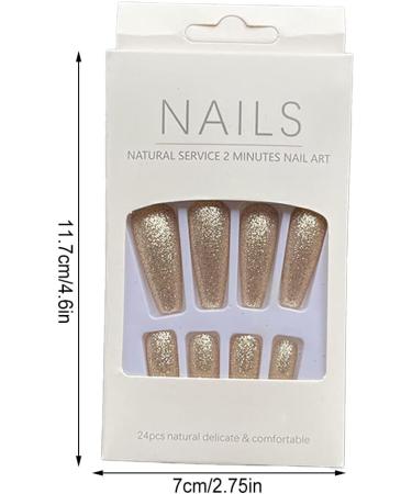 AUklOPVZZ 1 Set French Tip Press on Nails Solid Color Extension Shimmer Fingernails Decals Full Cover Salon Gifts Manicure Kit H33-champagne jelly glue - Buy Online on GoSupps.com