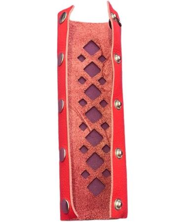 Urban Kevlar Long Genuine Leather Hair Tube With 5 Studded Hair Wrap Red - Buy Online on GoSupps.com