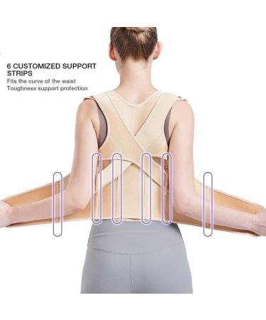 Adjustable Back Brace Posture Corrector for Men & Women | X-Large Apricot | Support for Scoliosis & Hunchback - Buy Online on GoSupps.com