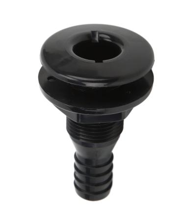 Thru Hull Fitting 3/4in ABS Plastic Boat Through Hull Connector Hose Coupling Drain Outlet Accessory(black)