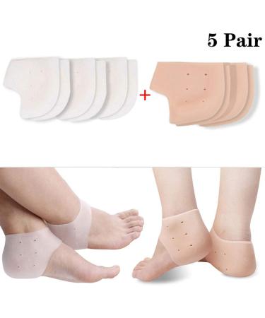 5 Pairs Silicone Heel Gel Sleeves - Airflow Protection for Plantar Fasciitis Comfort & Support | International Shipping Available - Buy Online on GoSupps.com