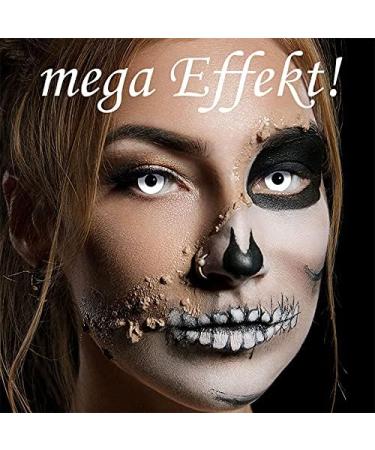White Zombie Contact Lenses - White 3-Month PAIR - Unholy Twilight Vampire Crazy Styles - Shop Internationally - Buy Online on GoSupps.com