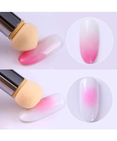 Dual Tipping Sponge Nail Brush & Gradient Shading Pen - Ombre Nail Art Tool with 4 Replacement Heads | Alittlecuteshop - Buy Online on GoSupps.com