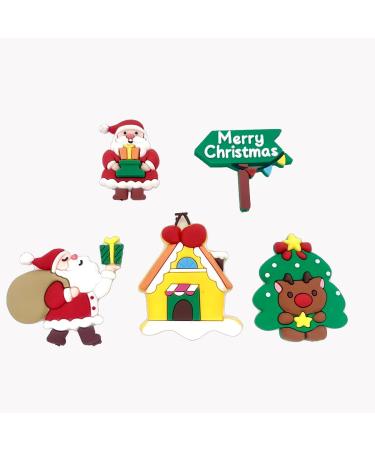 Merry Christmas Cake Topper 5pcs Christmas Cupcake Topper for Christmas Theme Party Cake Cupcake Santa Clause Xmas Tree - Buy Online on GoSupps.com