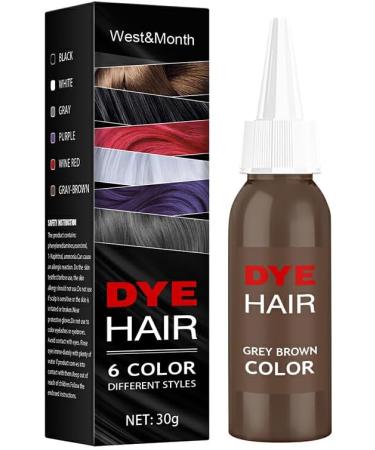 AUklOPVZZ Natural Fast Color Hair Dye Unisex Punk Style Professional Hairs Cream Liquid Long-Lasting Beauty Tool Home Use Gray Brown - Buy Online on GoSupps.com