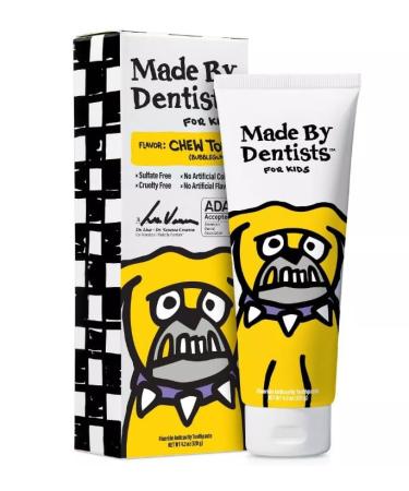 Made by Dentists Kid's Bulldog Fluoride Anticavity Toothpaste 4.2 oz - Bubble Gum 3-Pack New!