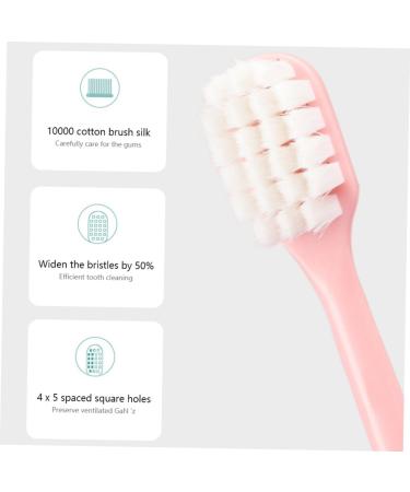 4-Piece Soft Cotton Toothbrush Set - Large Head Plastic Oral Hygiene Brushes for Women | Macaron Colors | Body Care - Buy Online on GoSupps.com