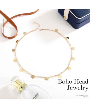 Zoestar Boho Sequins Head Chain Gold Hair Jewelry Festival Prom Headpiece Bridal Tassel Hair Accessories Fashion Headband for Women and Girls - Buy Online on GoSupps.com