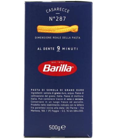  Italian Gourmet E.R. Barilla Casarecce No. 287 Pack of 20 Italian pasta 500g + Italian gourmet polpa 400g - Buy Online on GoSupps.com