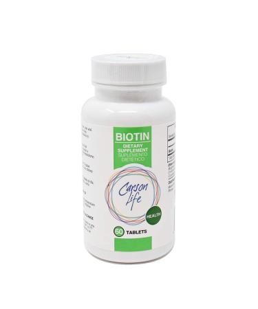 CARSON LIFE Biotin Supplement - 60 Tablets - for Men and Women - Vitamin Supplement That Promotes Hair Growth - Advanced Formula Helps Boost Energy and Cell Growth - Made in The USA Single - Buy Online on GoSupps.com