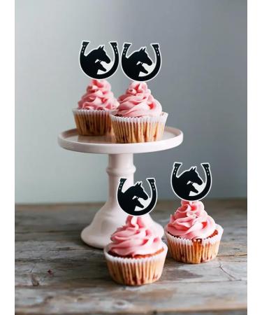 Cowboy Cowgirl Cupcake Toppers 24Pcs Rodeo Cupcake Topper Western Theme Baby Shower Birthday Party Cake Decorations - Buy Online on GoSupps.com
