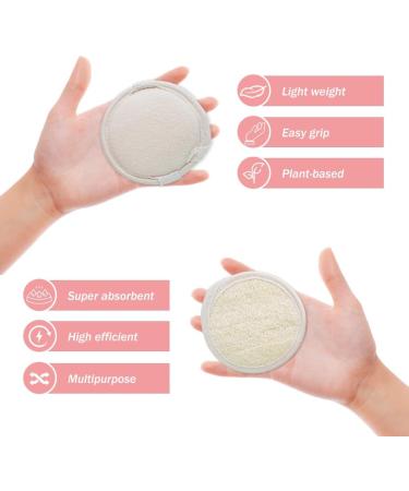 Natural Loofah Face Exfoliating Scrubber - 12 Pcs Organic Shower Pads for Smooth Glowing Skin - Men's & Women's Facial Cleansing Massage Brush - Buy Online on GoSupps.com