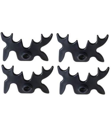 QIANG 4Pcs Black Plastic Moosehead Pool Billiard Cue Bridge Head, Portable Moosehead Bridge Head,Bridge Head Slip-on - Billiard Pool Cue Accessory, Retractable Pool Bridge Stick