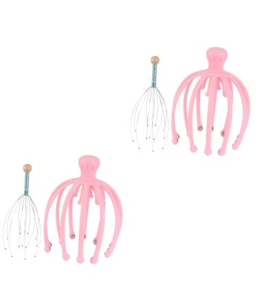 Fomiyes 2 sets of head massage clerk Hair scrapers scalp massage scalp massage multifunctional tools Heading massager Head-head skin massage device therapeutic massage device depth