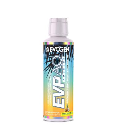 Evogen EVP AQ - Liquid Glycerol Muscle Volumizer | Pre Workout for Pumps Vascularity & Hydration | Premium Preworkout for Men & Women | Tropic Thunder | 16 fl oz