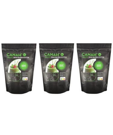 Canah Organic Hemp Protein Powder 3x1kg Vegan High in Protein Fibre Omega 3 & Omega 6 Amino Acids Vitamins and Minerals Certified Kosher + Free Bonus Recipes (Pack of 3) Unflavoured 3000 g Bio