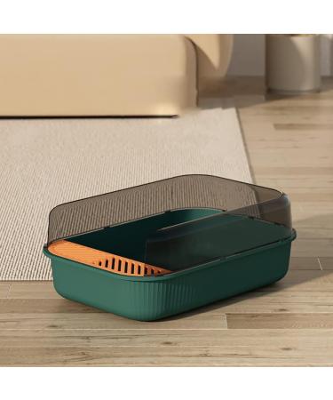 ZOOBERS Retro-Style Large Cat Litter Box with Anti-Splash High Sides Detachable Design Odor Control and Scoop Included (50x34x18 cm Or 20x14x7 inch Green) - Buy Online on GoSupps.com