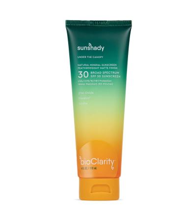bioClarity SunShady SPF 30 Mineral Sunscreen Body Lotion | Vegan & Reef Safe (Non-Nano 100% Mineral Zinc Oxide) | Water Resistant & Sweat-Proof | 4 oz
