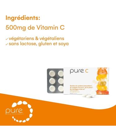Pure C 36 Comprim s Hautement Dos s Vitamine C Comprim s V ganes Compl ment Alimentaire pour la Peau et le Renforcement du Syst me Immunitaire Comprim s de Complexe Vitamines C - Buy Online on GoSupps.com