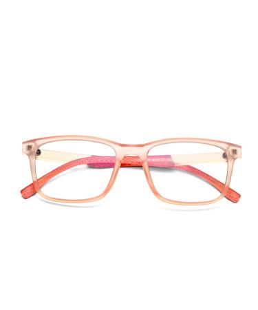 COASION Blue Light Blocking Glasses for Kids Teenage Boys Girls Age 5-13, Blue-ray Filter Computer Screen Glasses B5* Clear Pink