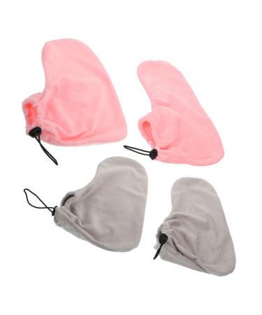Mikinona 2 Pairs Wax Therapy Warm Foot Cover Cotton Foot Bag Paraffin Wax for Hands and Feet Foot Spa Bag Covers Moisturizing Gel Socks Moisturizing Gloves Paraffin Wax Skin Cover Plush