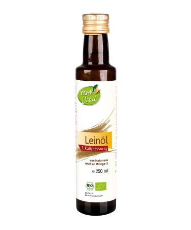KOPP Vital Organic Linseed Oil 250ml | Vegan Omega-3 Rich | 100% Organic Cold-Pressed Oil - Buy Online on GoSupps.com