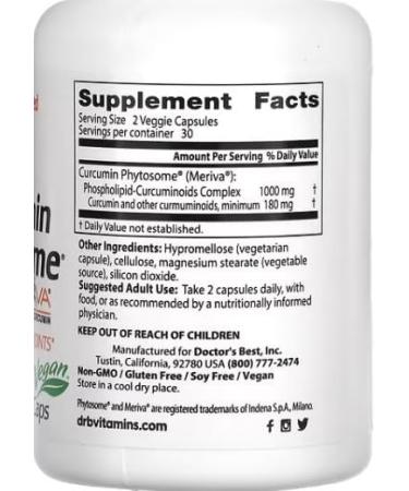 Doctor's Best - Curcumin Phytosome with Meriva | Enhanced Absorption and Antioxidant Support - 60 Softgels - Buy Online on GoSupps.com