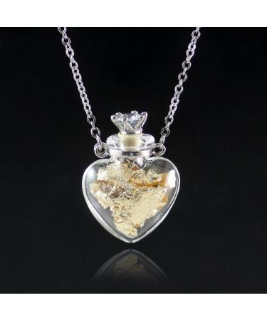 Shop Lodmloer Memorial Sacred Hall Glass Necklace | Heart Crown Stopper Ball | Urn Jewelry for Souvenir & Essential Oils | 60cm - Buy Online on GoSupps.com