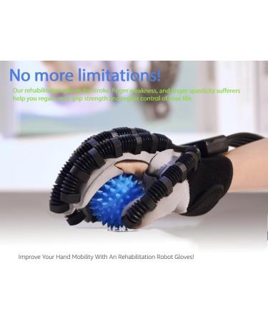 Robot Rehabilitation Gloves Hemiplegia Stroke Hand Physical Equipment with USB Chargeable and Hand Grip Squeeze Ball M-Left Hand - Buy Online on GoSupps.com