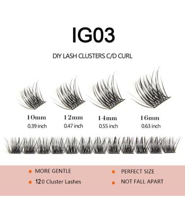 Fluffy Eyelashes Set DIY Lashes Extensions 120 Volume Single Clusters Thick Senmented Eyelash with Glue Tweezers Natural Fine Black Stalks Eyelash Kit (IG03-C 10-16mm MIX-Glue-Tweezer) 10-16mm MIX-Glue-Tweezer IG03-C - Buy Online on GoSupps.com