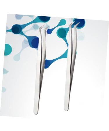 Frcolor 2pcs Curved Lipped Eyelash Extension Tweezers - Professional Angled Lash Curlers & Salon Accessories for Perfect Fake Eyelashes - Buy Online on GoSupps.com