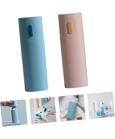 Plafope Travel Toothbrush Set - 2-Piece Blue Toothbrush Case & Holder Outdoor Toothpaste Container 19x6.2cm - Perfect for International Travel - Buy Online on GoSupps.com