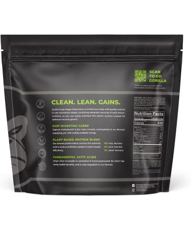 Organic Mocha Vegan Mass Gainer | Protein Powder with Vitamin B12, D3, and Iron | GMO, Gluten, Dairy, and Soy Free | 530 Calories | 5lb Pack - Gorilla Gulps - Buy Online on GoSupps.com