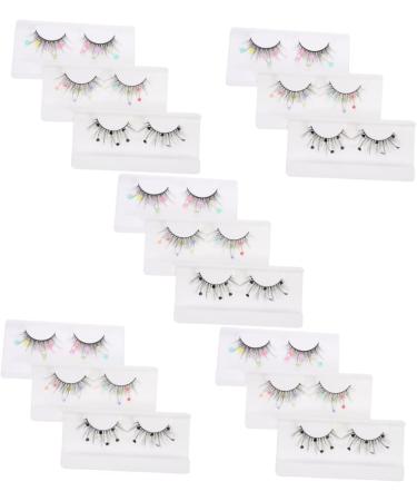 Abaodam 15 Pairs Sequin False Eyelashes Color Lashes Lashes with Fake Lashes Natural Colored Lashes Cosplay Lashes Pride Makeup Lashes with Color Lashs Heart Extend Imitation Miss - Buy Online on GoSupps.com