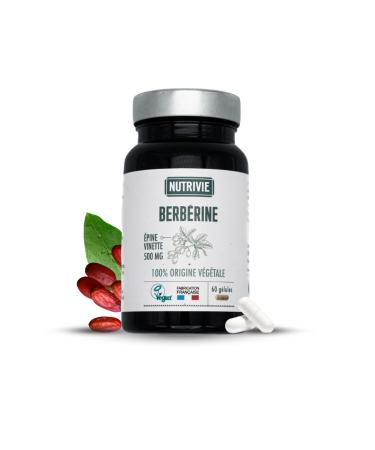 Berberine 60 capsules – Barberry Extract 500 mg – 2 months of treatment – ??100% vegetable origin – Regulation of fat and sugar levels in the blood – Vegan – Made in France Nutrivie