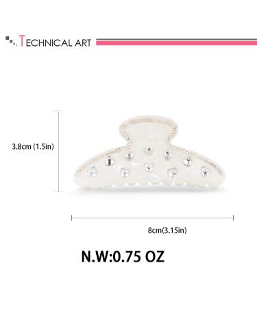 Shop Lily & White Ivybone Acrylic Heart Shape Rhinestone Hair Clips - Durable Medium Jaw Claw Clips for Women | Stylish Hair Accessories HC2122A - Buy Online on GoSupps.com