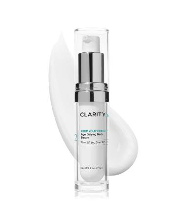 ClarityRx Keep Your Chin Up Anti-Aging Neck & Chest Serum Natural Plant-Based Hyaluronic Acid Treatment for All Skin Types (1 fl oz)