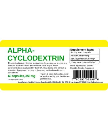 Albochemicals Alpha Cyclodextrin Capsules Pack of 2 x 60 ct (120 Capsules Total) - Buy Online on GoSupps.com