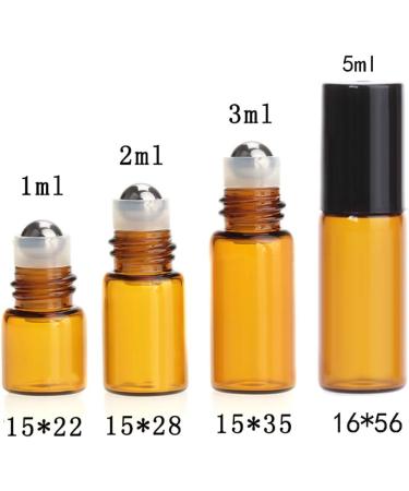 Jawseu 25 Pack 3ml Brown Glass Roll-On Bottles | Refillable Essential Oil & Cosmetic Containers | Perfect for Travel - Buy Online on GoSupps.com